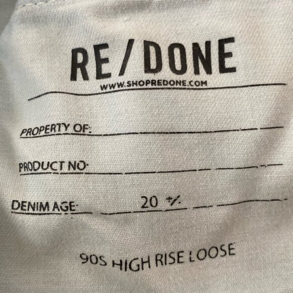 Re/Done 90s High Rise Loose Jeans 24 Blue Distressed 100% Cotton Button Fly Boho - Picture 4 of 13
